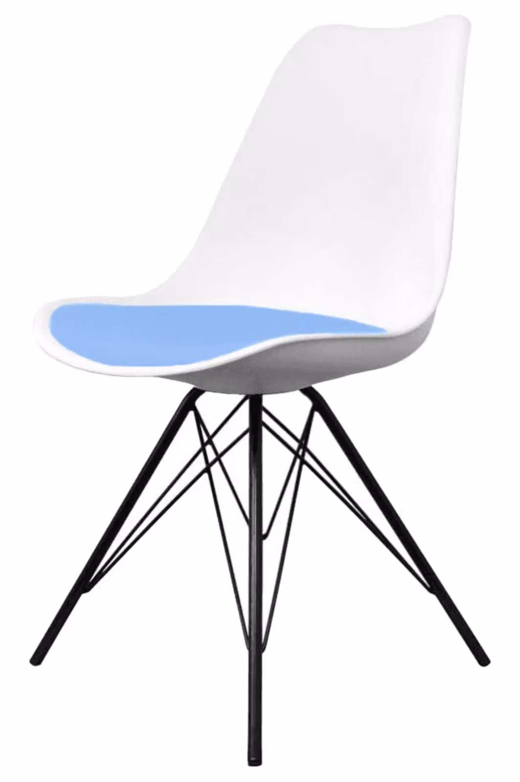 Fusion Living Soho Plastic Dining Chair with Black Metal Legs in Light Blue – 2