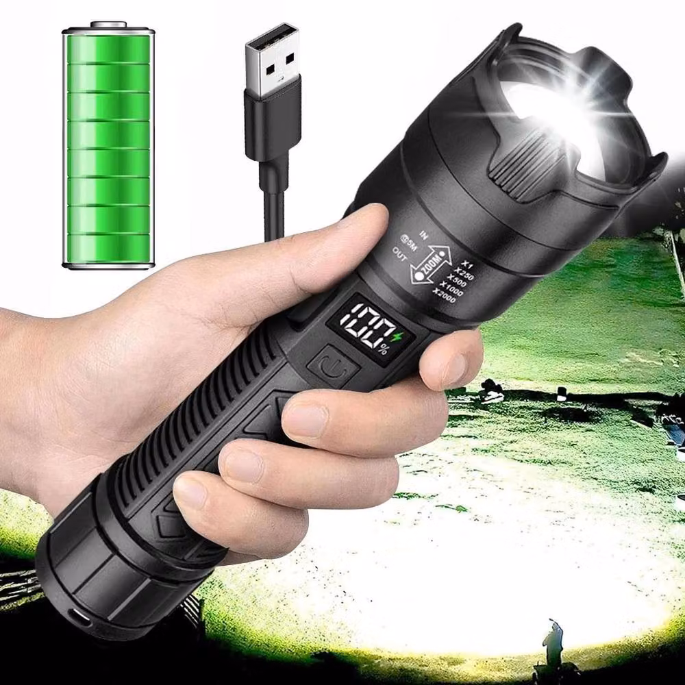 FLAVORA Lumen High Powered Super Bright LED Flashlight in Black – 4