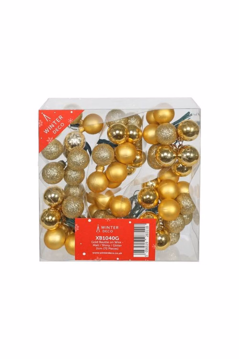 KDMD Gold Christmas Baubles with Matt Shiny Glitter Finish, 72 Pack – 2