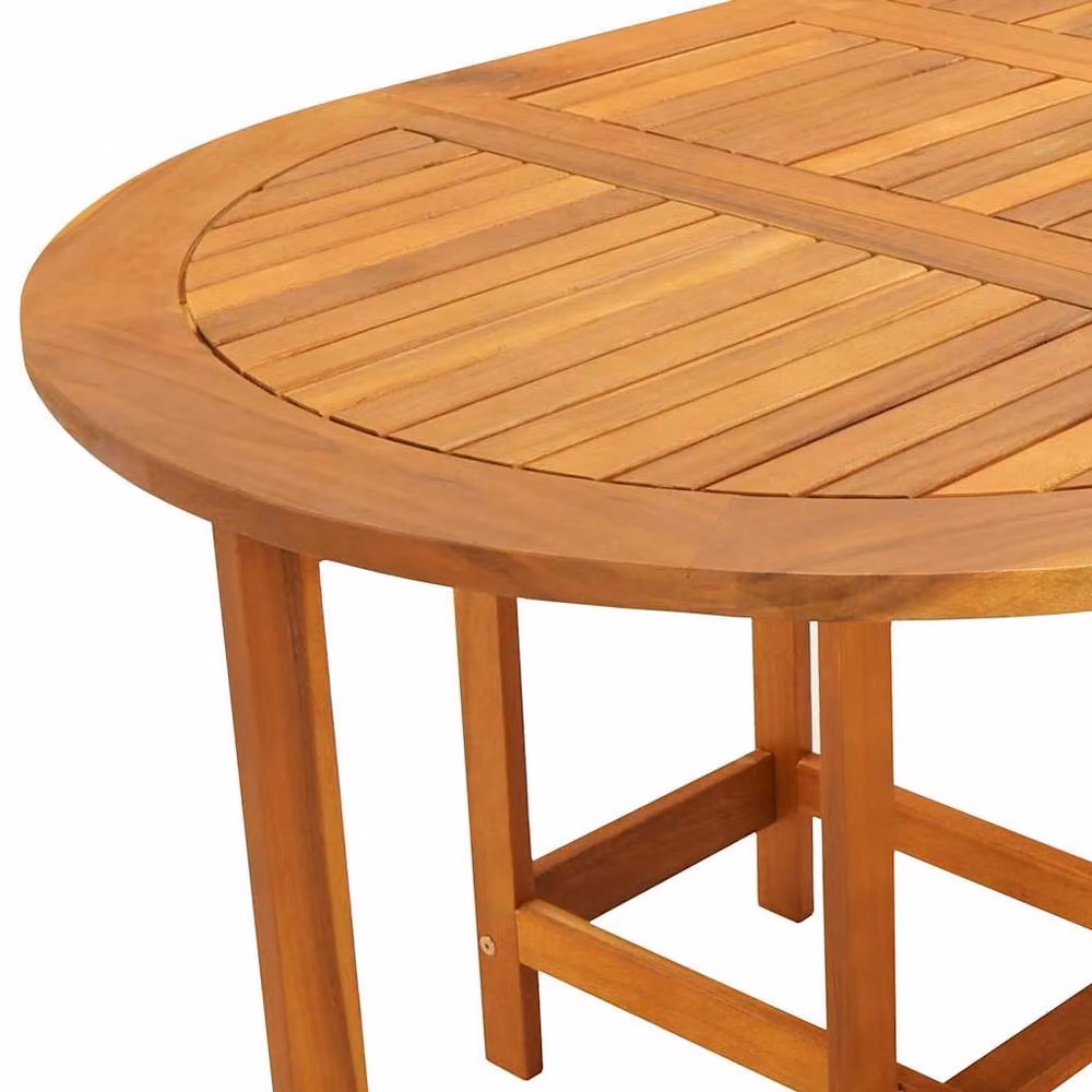 Berkfield Home Rectangular Garden Table in Brown Solid Oiled Acacia Wood W/D/H: 130 x 90 x 72 cm – 3