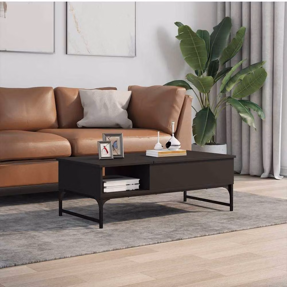 Berkfield Home Black Rectangular Coffee Table with Lift Mechanism, W/D/H: 100 x 50 x 35 cm – 3