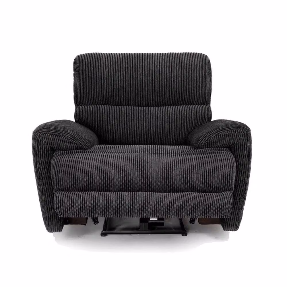 Furnishings For Less UK Carla 3 Piece Electric Reclining Sofa Suite in Black Fabric with USB Charging – 3