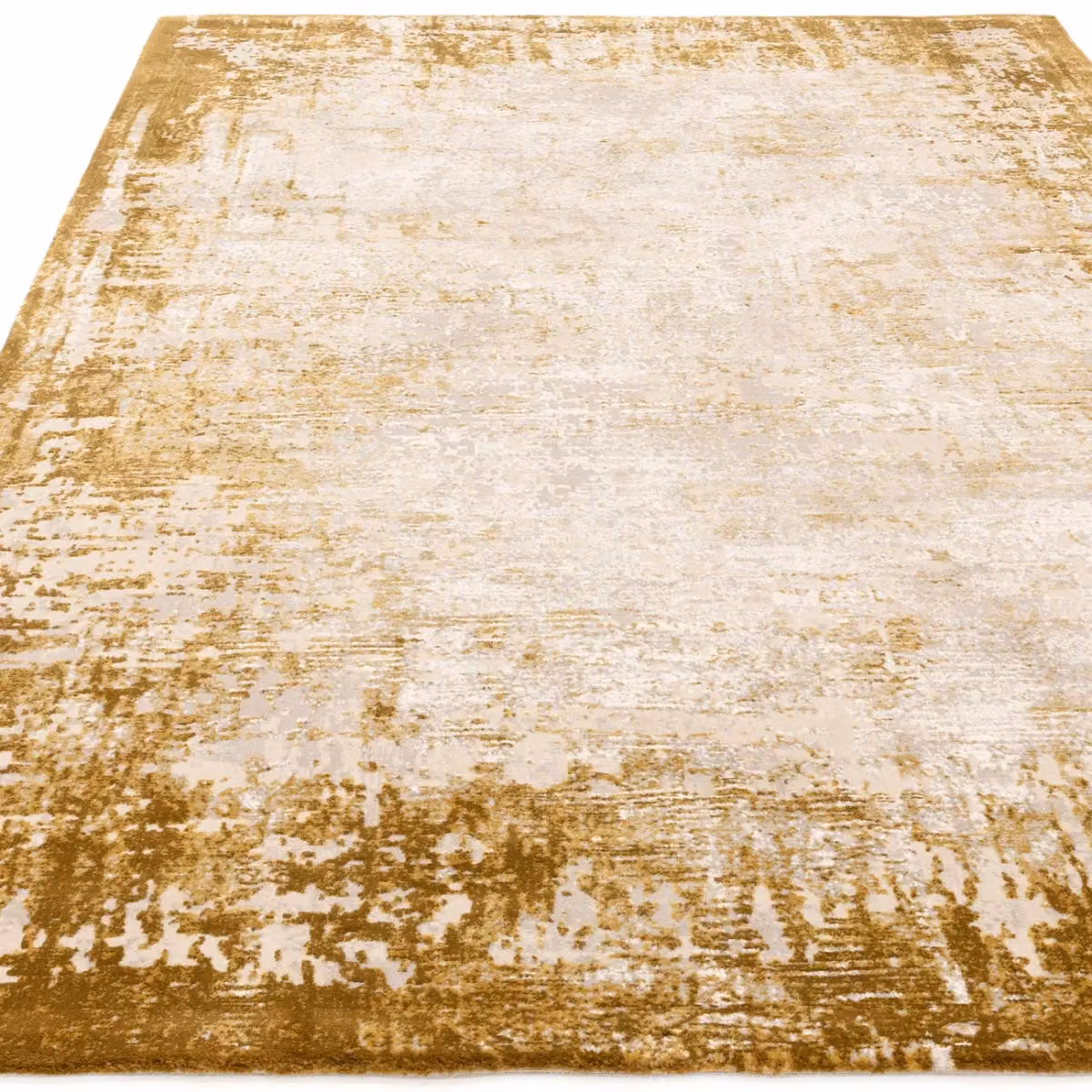 The Rug Shop UK Gold Modern Abstract Luxurious Easy To Clean Latex Back Area Rug W: 240 cm, L: 340 cm – 2