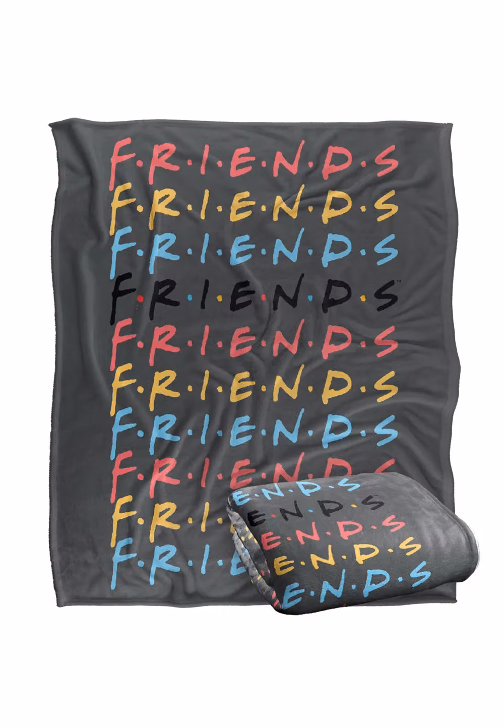 Warner Brothers Friends Silky Touch Super Soft Fluffy Throw Blanket in White, W: 152 cm, D: 127 cm – 2