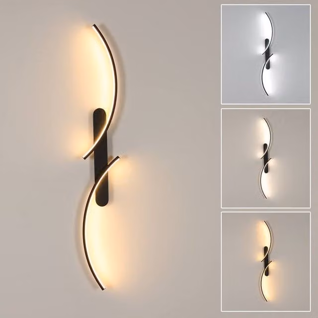 COMELY Modern Black LED Indoor Wall Lights, Dimmable Up and Down Accent Lighting – 1
