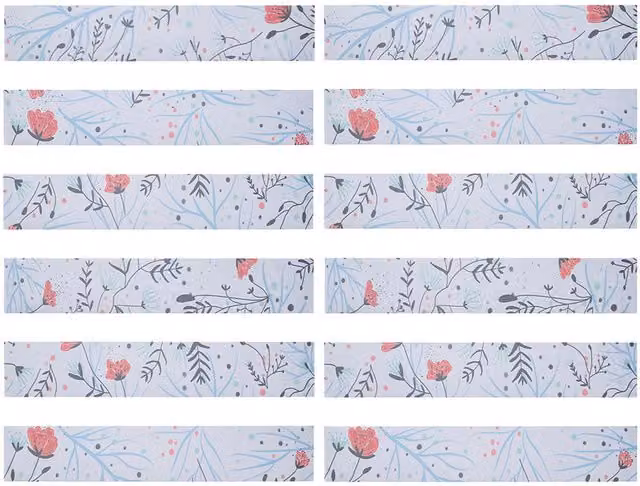 Livingandhome Set of 12 Self Adhesive Floral Stair Riser Stickers, Multicoloured