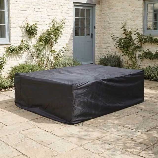 Home Garden Direct Water Repellent Outdoor Furniture Rain Cover in Black, W: 235 cm, D: 176 cm