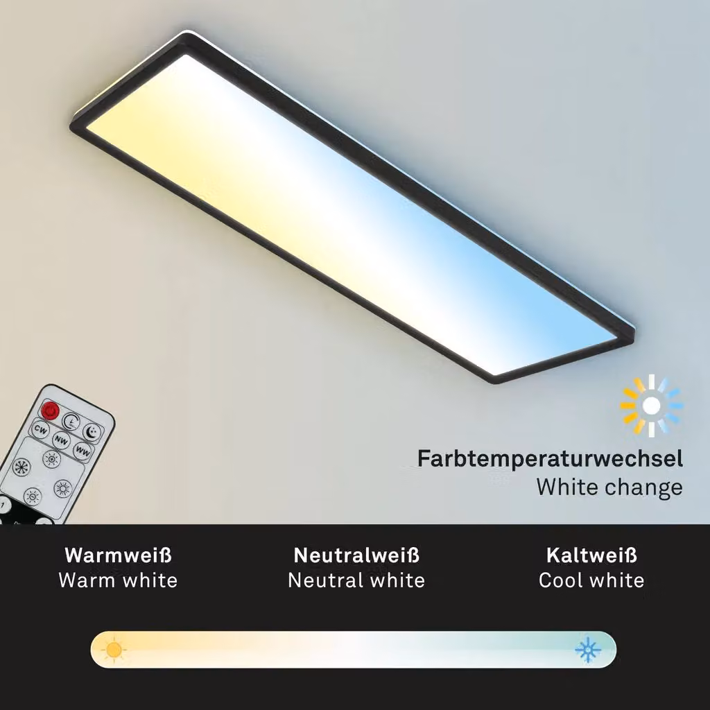 Briloner Black Ultraslim 23W CCT LED Ceiling Panel Light with Remote Control and Night-Light Function – 2