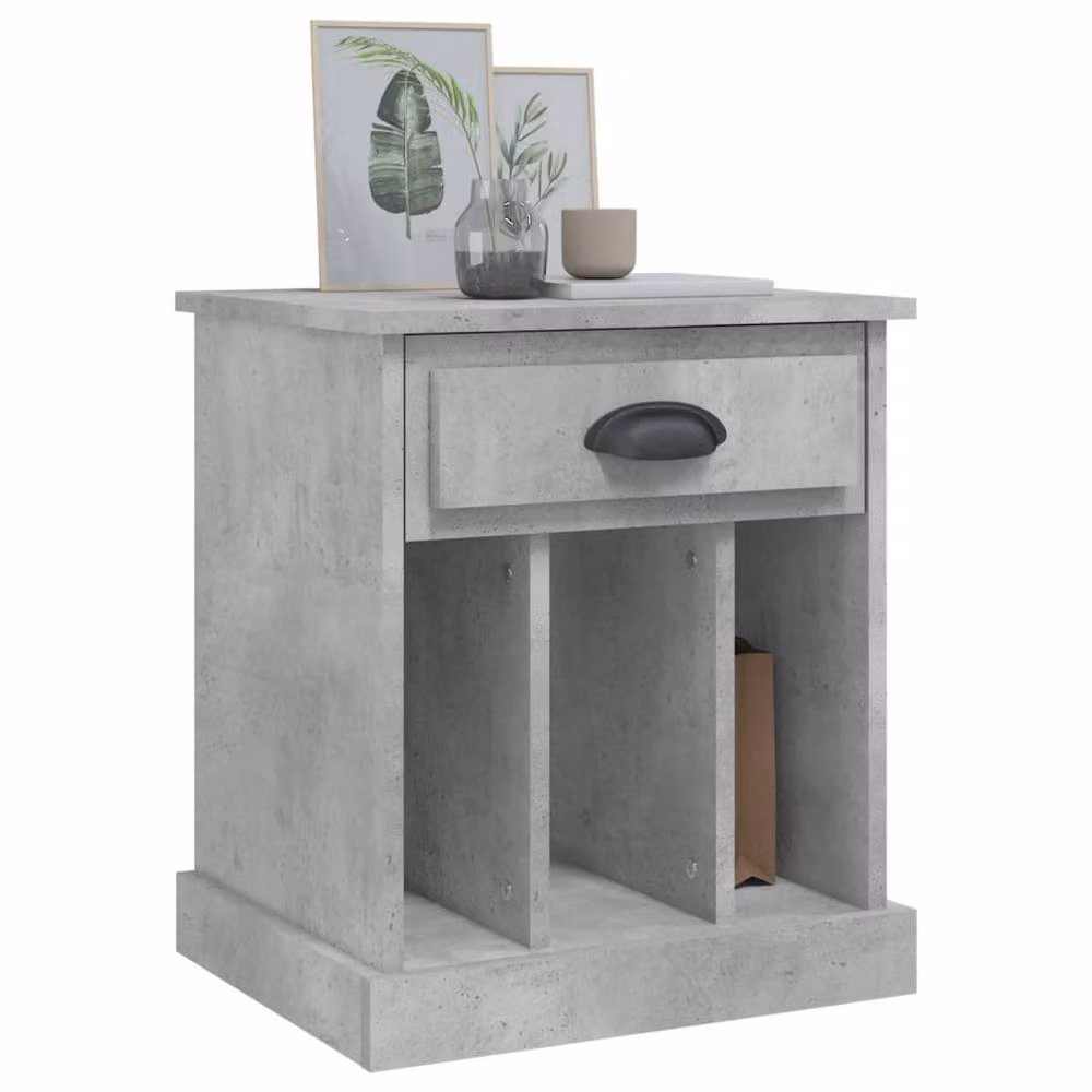 Berkfield Home Set of 2 Modern Wall Mounted Bedside Cabinets in Concrete Grey, W/D/H: 43 x 36 x 50 cm – 3