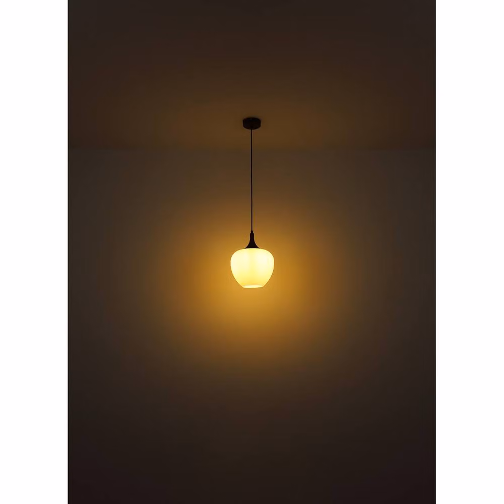 Globo Lighting Maxy Brown Dome Pendant Light with Opal Glass Shade, Diameter: 24 cm – 2