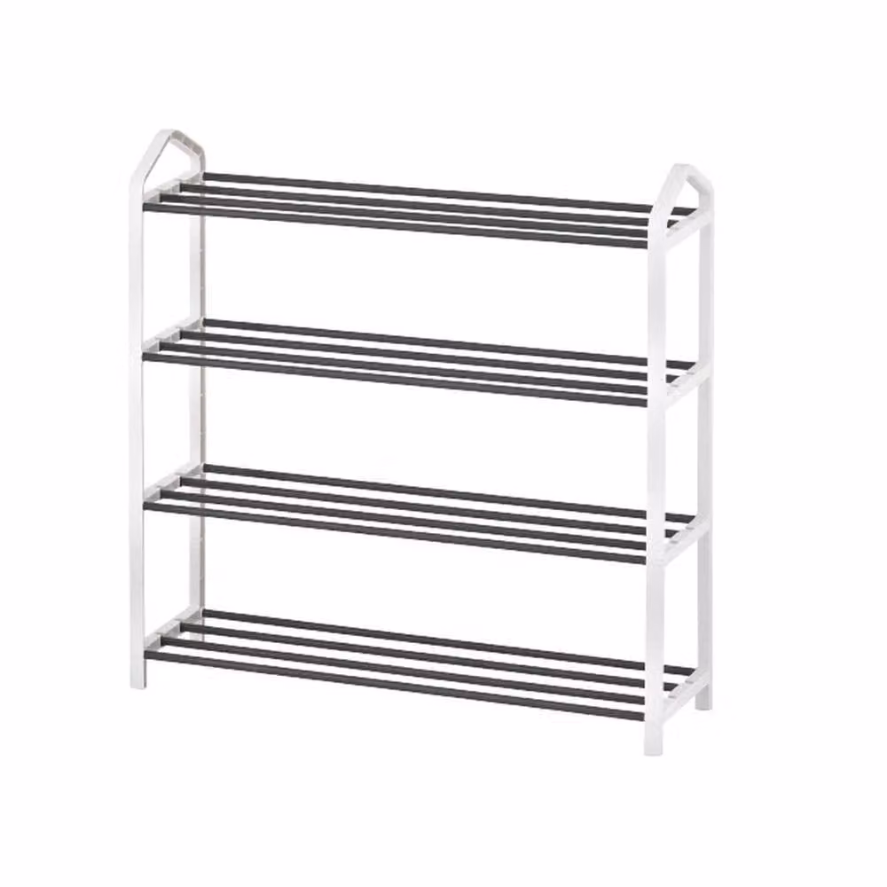 EONLION 4 Tier Metal Shoe Rack Stand in Black, Width: 50 cm – 4