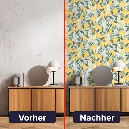 Rasch Portofino Self-Adhesive Non-Woven Botanical Wallpaper in Yellow, Green, White and Blue – 4