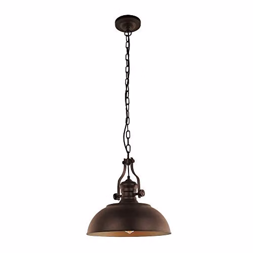 Netlighting Industrial Bronze and Gold Metal Alloy Dome Hanging Pendant Light with E27 Socket