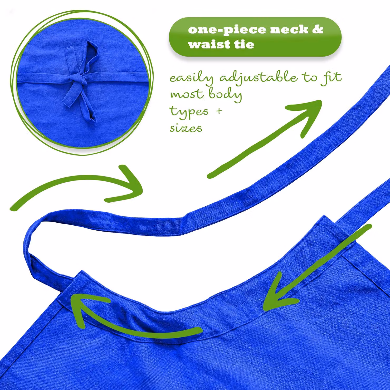 Nicola Spring Cotton Kitchen Bib Apron in Blue, One Size – 3