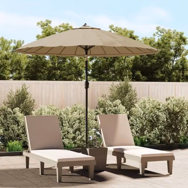 Berkfield Home Outdoor Parasol with Aluminium Pole, Beige, 270 cm – 1