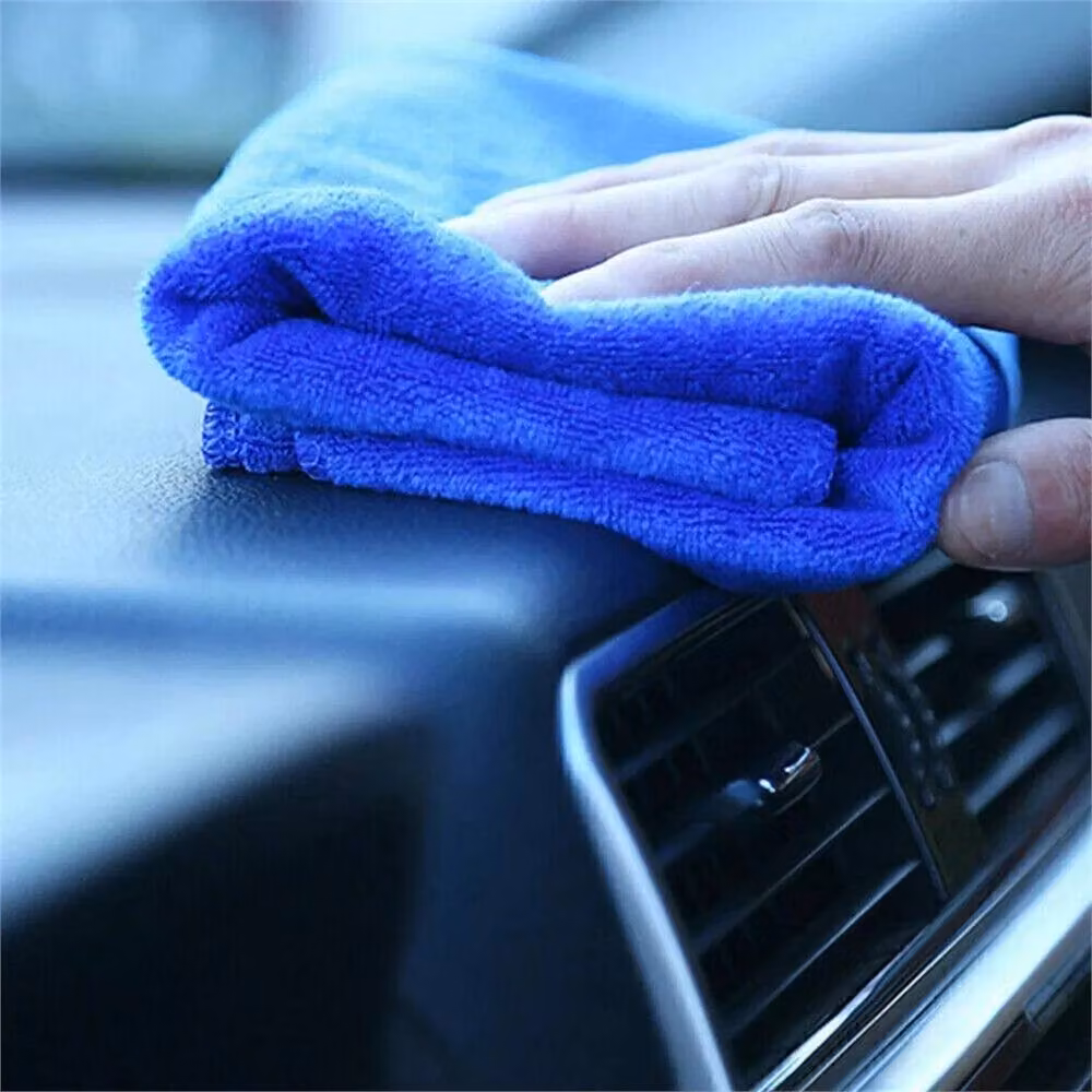 SPETLEK 50 Pieces Highly Absorbent Blue Microfibre Cleaning Towels, 100 x 100 cm – 5
