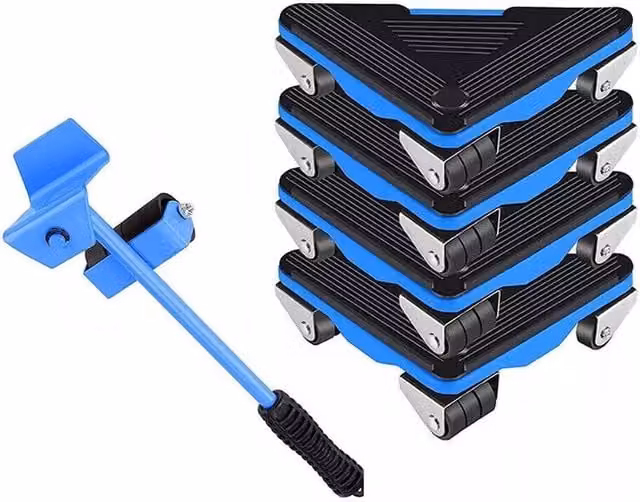 KORVIXA Heavy Duty Furniture Shifter Lifter with Swivel Wheels, Blue and Multicolour – 1