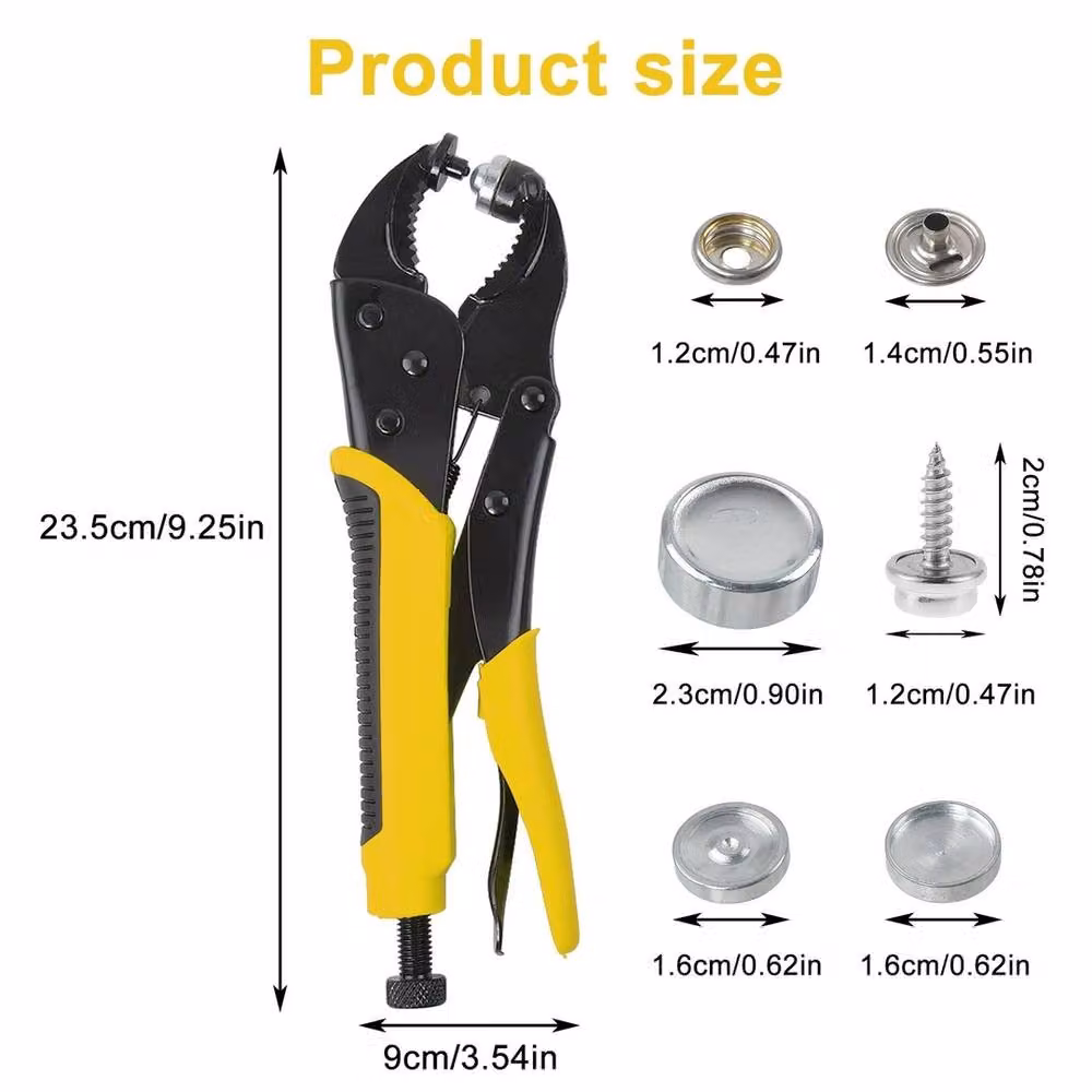 Kelvenix 156-Piece Heavy Duty Snap Fasteners and Pliers Kit in Yellow – 2