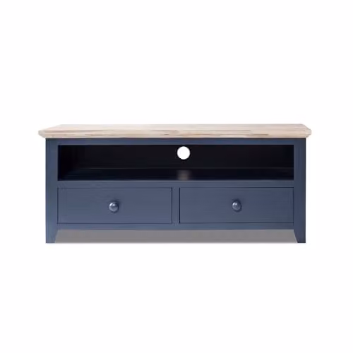 Statement Furniture Florence TV Unit Stand in Navy Blue with 2 Drawers and Shelf, W/D/H: 120 x 45 x 50 cm – 1