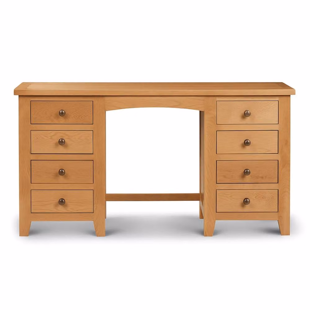 Cheshire Premium Kingsley Twin Pedestal Dressing Table in Light Oak – 3