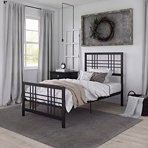 DHP Furniture Burbank Industrial Metal Bed in Black, Single, W/D/H: 90 x 190 cm – 6