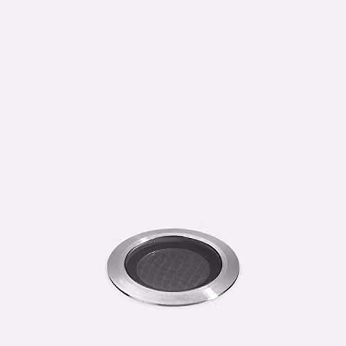 LEDS C4 Ios Symmetrical Round LED Outdoor Ground Recessed Spotlight in Silver and White, 3000K Warm White, ø30mm