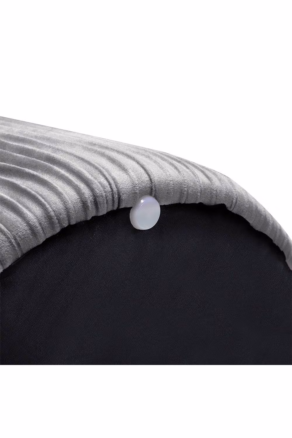 ExtraStar Modern Pleated Storage Ottoman with Lift-Up Lid in Grey – 3