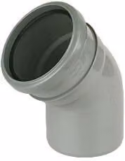 FloPlast Xtraflo 135 Degree Downpipe Single Socket Bend, 110mm, Grey