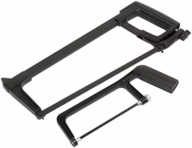 Loops 2 Pack Premium Die Cast Engineers Hacksaw 300mm and Junior Hacksaw 150mm in Black and Multicolour