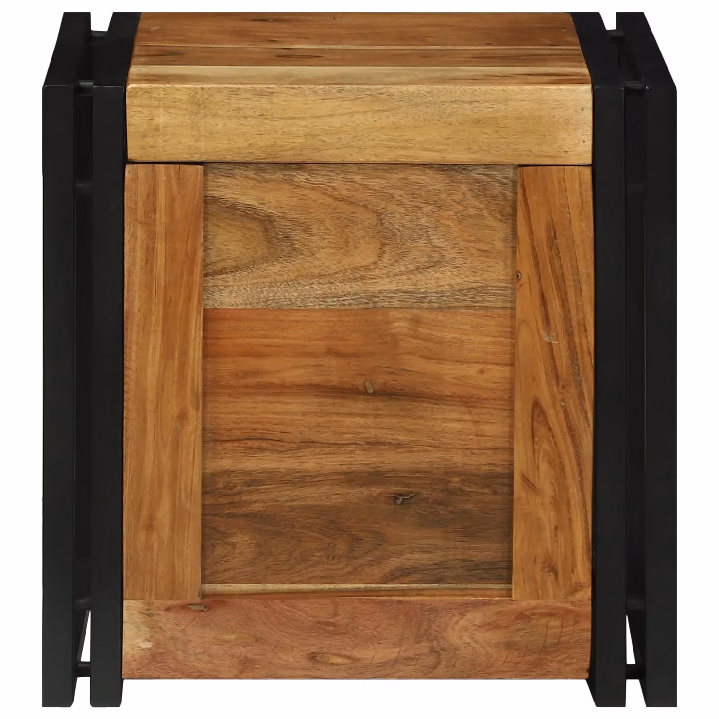 Berkfield Home Rustic Acacia Wood Storage Chest in Brown and Black, W/D/H: 40 x 40 x 40 cm – 3