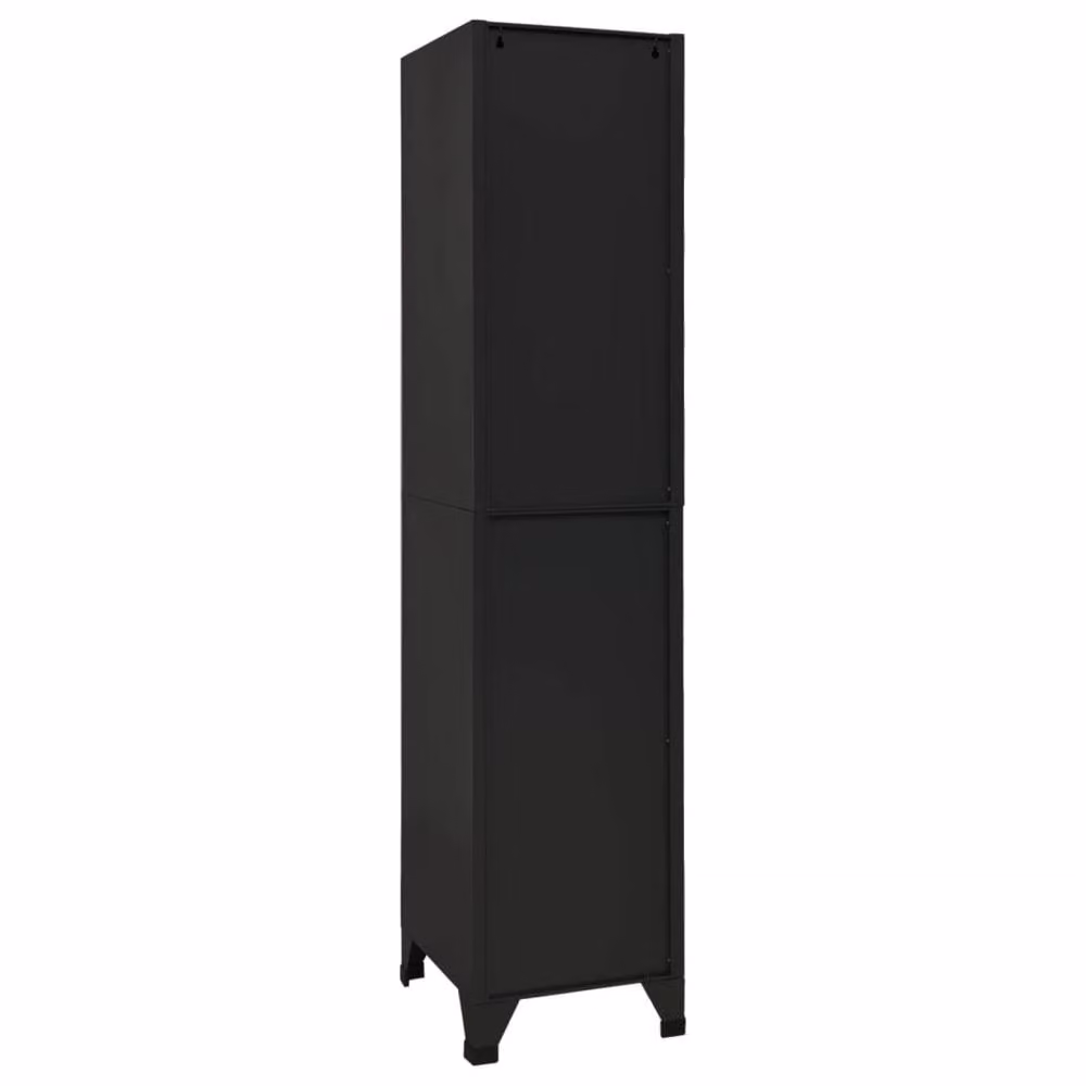Berkfield Home Black Steel Locker Cabinet with Hanging Rod and Lock, W/D/H: 38 x 45 x 180 cm