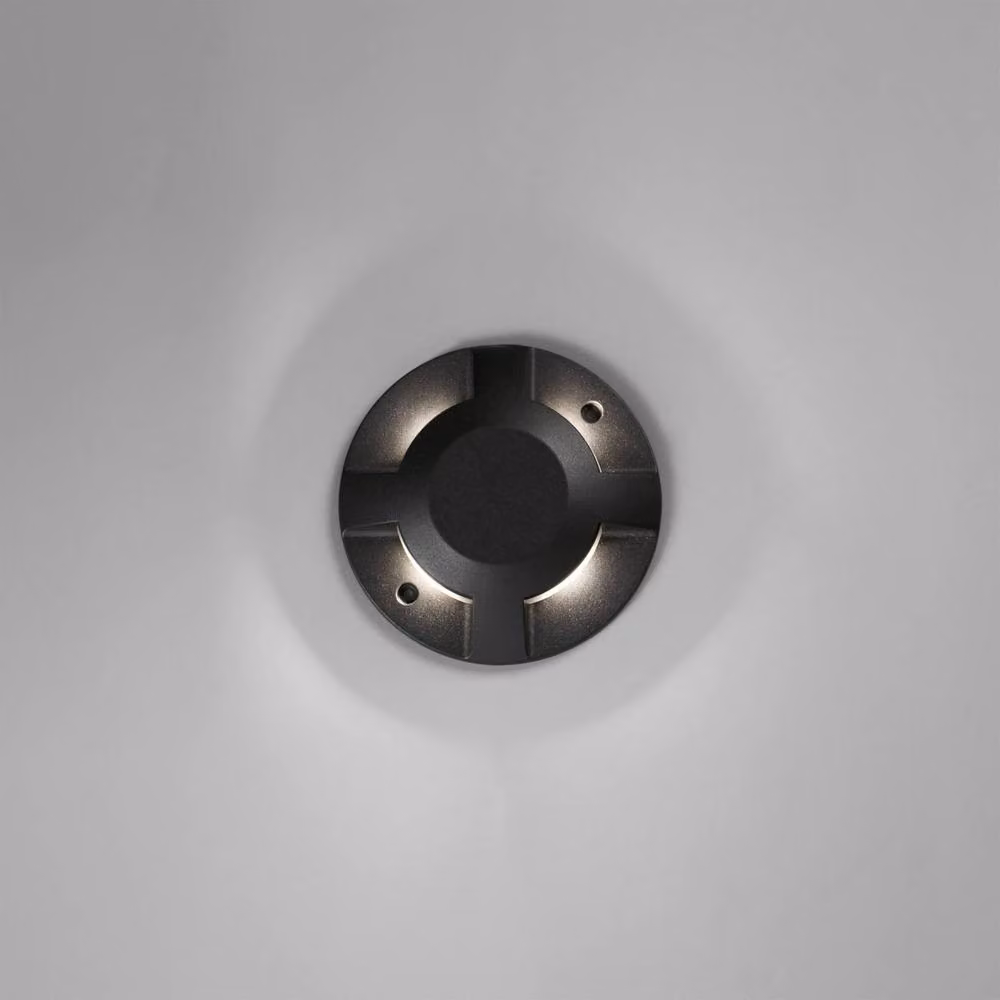 Netlighting Loth Outdoor LED Recessed Ground Light, Black, 4x 3W, 3000K Warm White, IP67 – 2