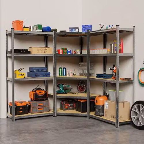 VonHaus 5-Tier Heavy Duty Steel Garage Shelving Unit in Grey – 4