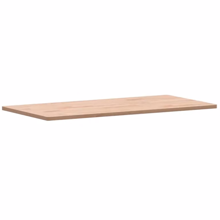 Berkfield Home Brown Solid Wood Beech Bathroom Countertop W: 100 cm, D: 50 cm, H: 1.5 cm