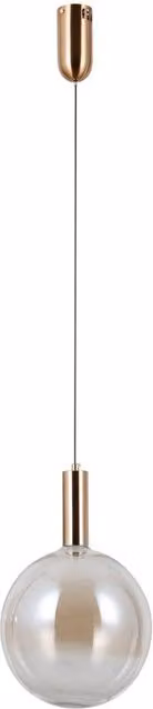 Netlighting Strela Globe Pendant Ceiling Light in Gold and Transparent Glass, Diameter: 36 cm