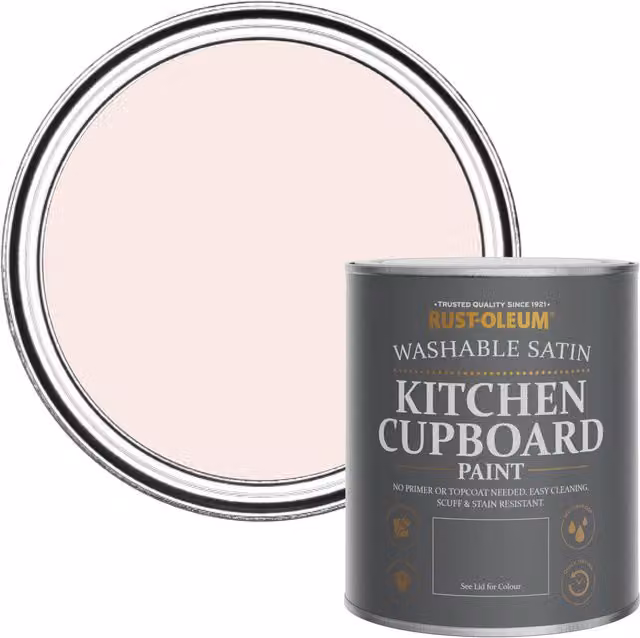 Rust-Oleum Pink Scrubbable Kitchen Cupboard Paint in Satin Finish - China Rose 750ml