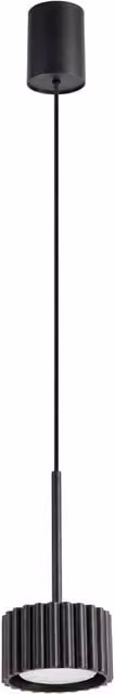 Sollux Lighting minimalist cylinder pendant lamp in black, W/D/H: 125 x 10 x 10 cm