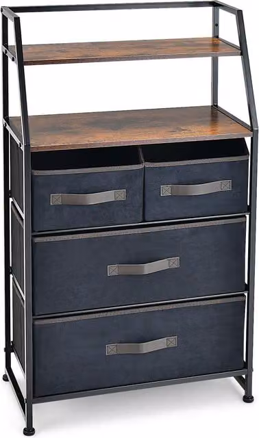 Costway Brown Industrial Freestanding Chest of Drawers and Bedroom Storage Cabinet – 1