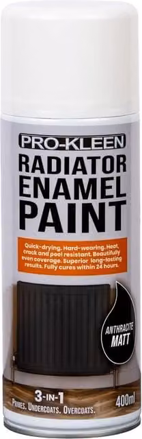 Pro-Kleen Matt Anthracite Radiator Enamel Spray Paint, 0.4 l