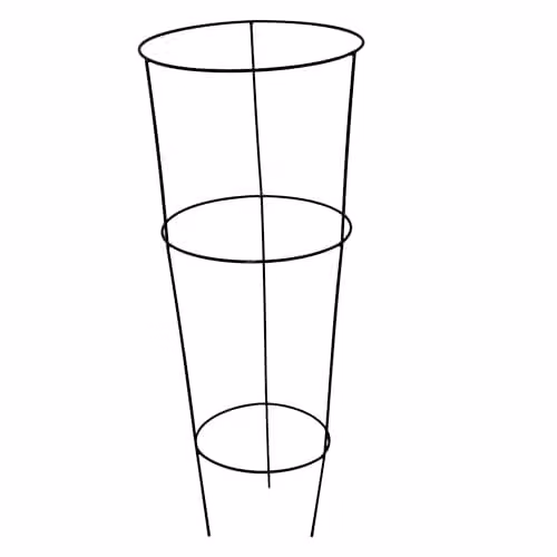 Garden Gear Black Metal Conical Garden Plant Supports, Set of 3, H50 x W18 x D14 cm