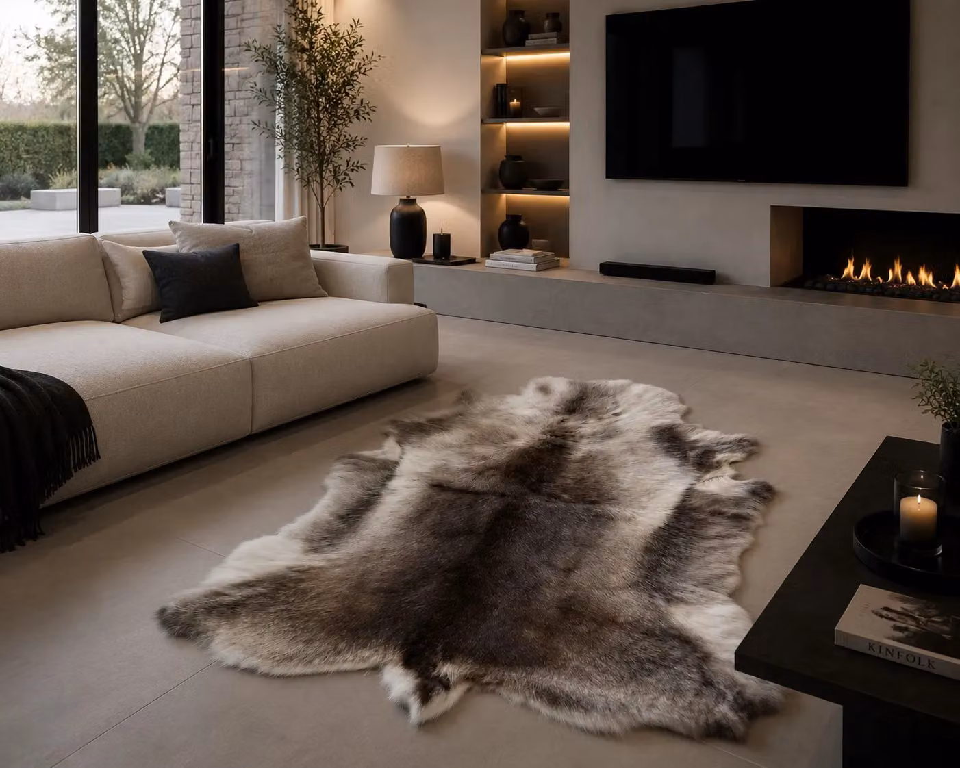 SNUGRUGS Premium Natural Reindeer Hide Rug in Brown, W: 80 cm, L: 140 cm – 2