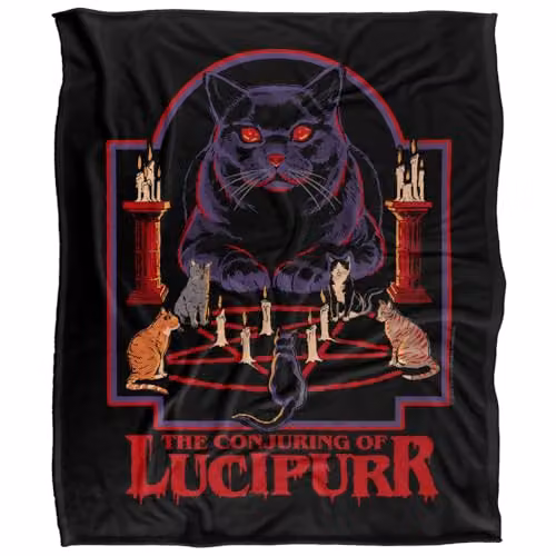 Steven Rhodes Lucipurr Multicolour Super Soft Fleece Throw Blanket W/D/H: 152 x 127 cm – 5