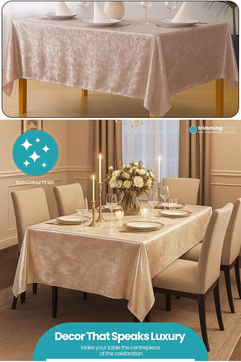 Neel Blue Diamond Velvet Rectangular Tablecloth in Light Pink, W: 228.6 cm x L: 396.24 cm – 2