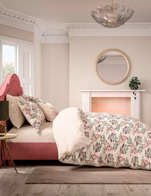V&A French Garden Multicolour Pure Cotton Bedding Set with Pillowcase, W: 180 cm, H: 200 cm