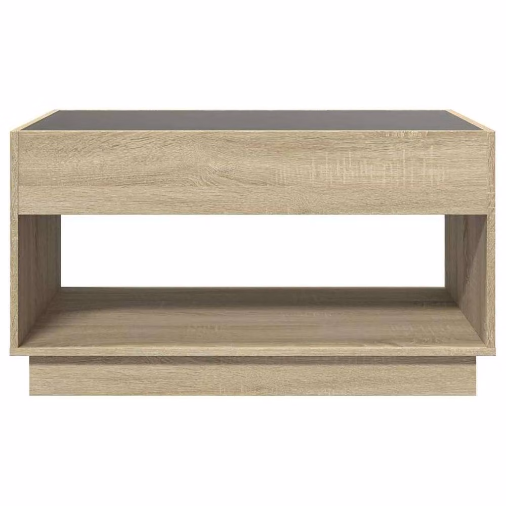 Berkfield Home Infinity LED Decorative Coffee Table in Sonoma Oak and Light Brown, W/D/H: 90 x 50 x 50 cm – 3