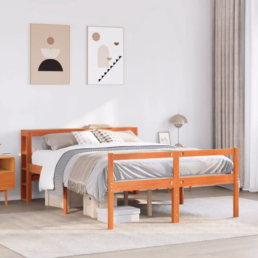 Berkfield Home Beautiful Bed Frame with Headboard in Smoked Oak Brown, Size: King, W/D/H: 180 x 200 cm – 2