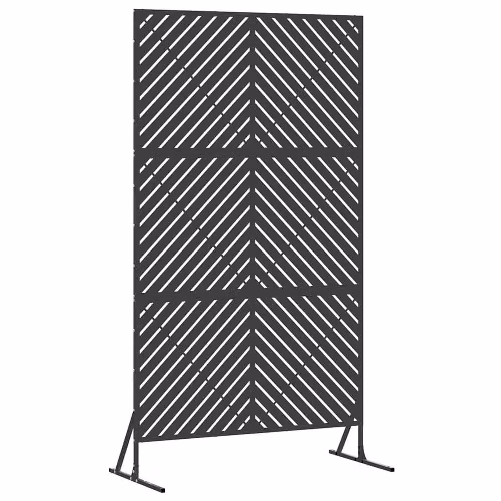 Berkfield Home Durable Black Steel Rectangular Fence Panel – 3