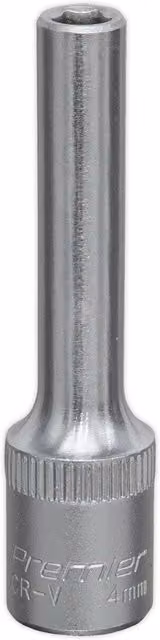 Loops 4mm Forged Steel Deep Drive Socket, 1/4 inch Square Drive, Chrome Vanadium, Silver