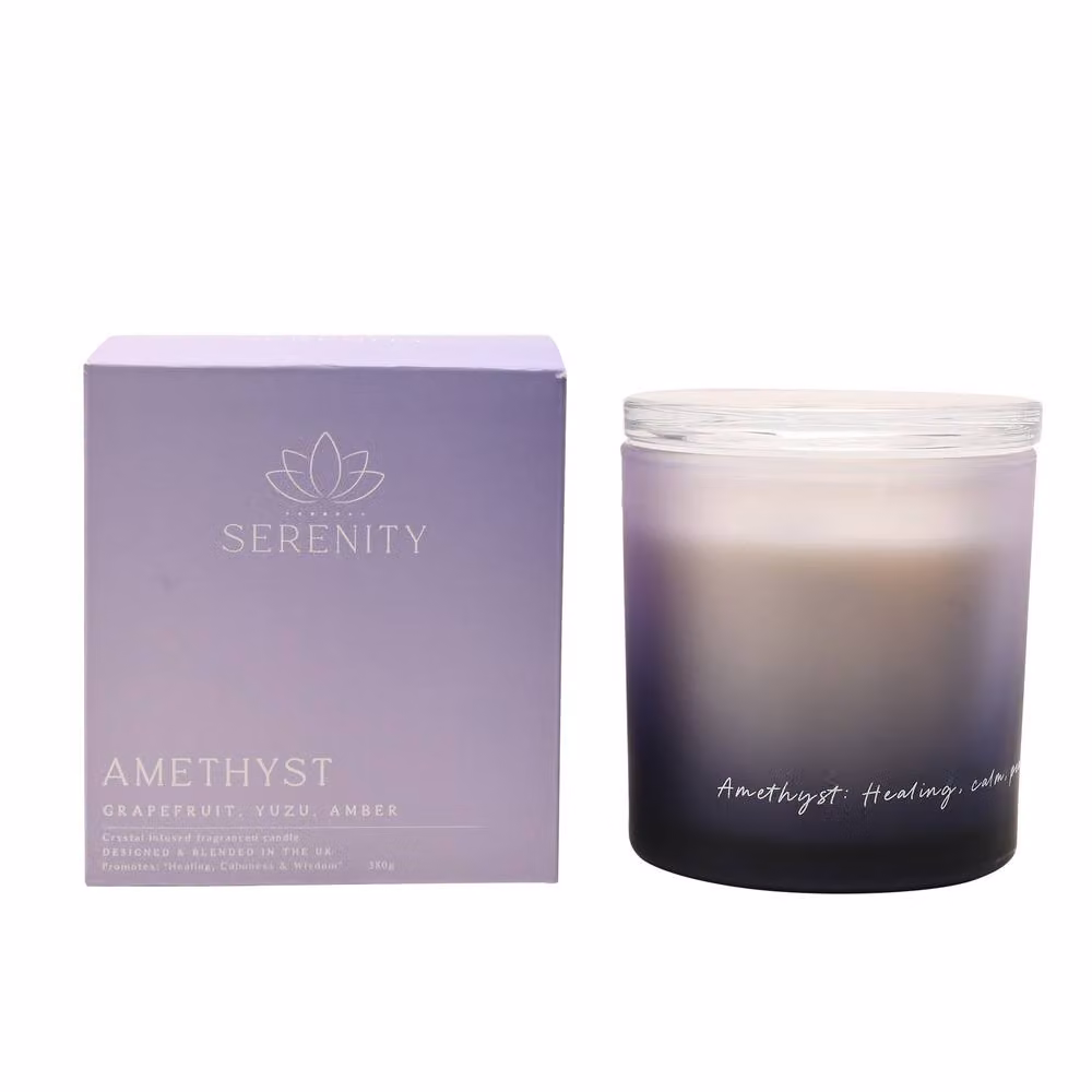 Serenity Amethyst Crystal Infused Votive Candle in Purple with Fruity and Oriental Scents – 2