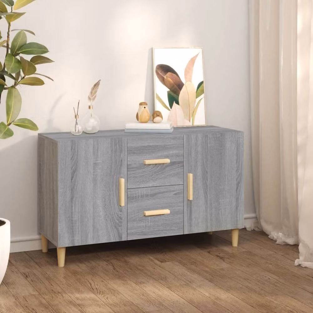 Berkfield Home Grey Sonoma Sideboard in Engineered Wood, W/D/H: 100 x 36 x 60 cm – 2